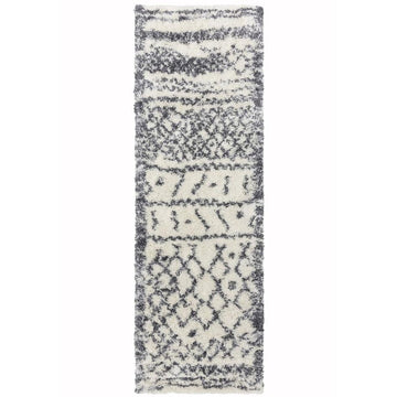Alto AL04 Modern Moroccan Berber Soft Plush Boho Shaggy Cream/Grey Runner-Asiatic Carpets-Rug Love - The Most Loved Rug Store